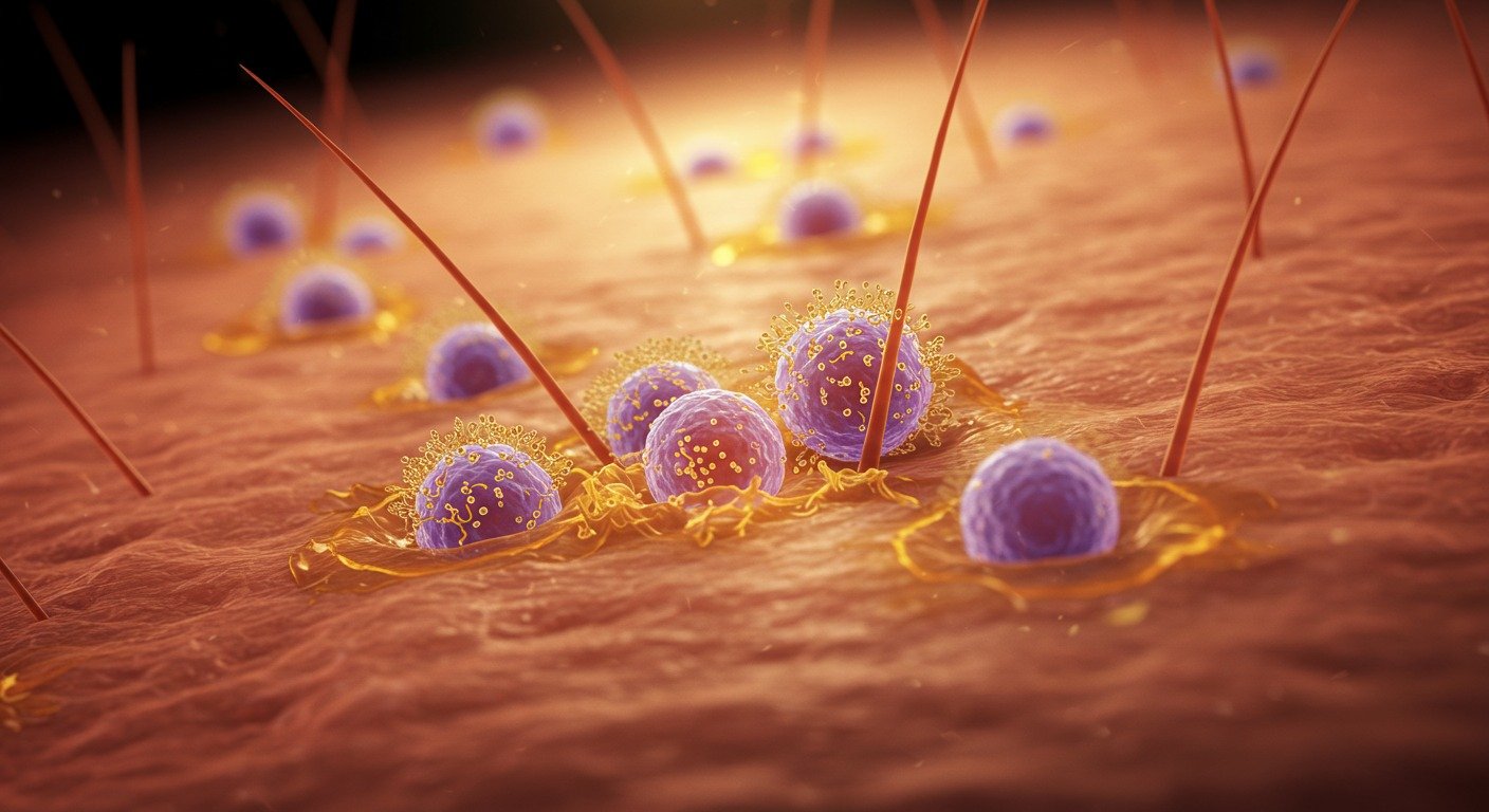 Células da pele se dividindo