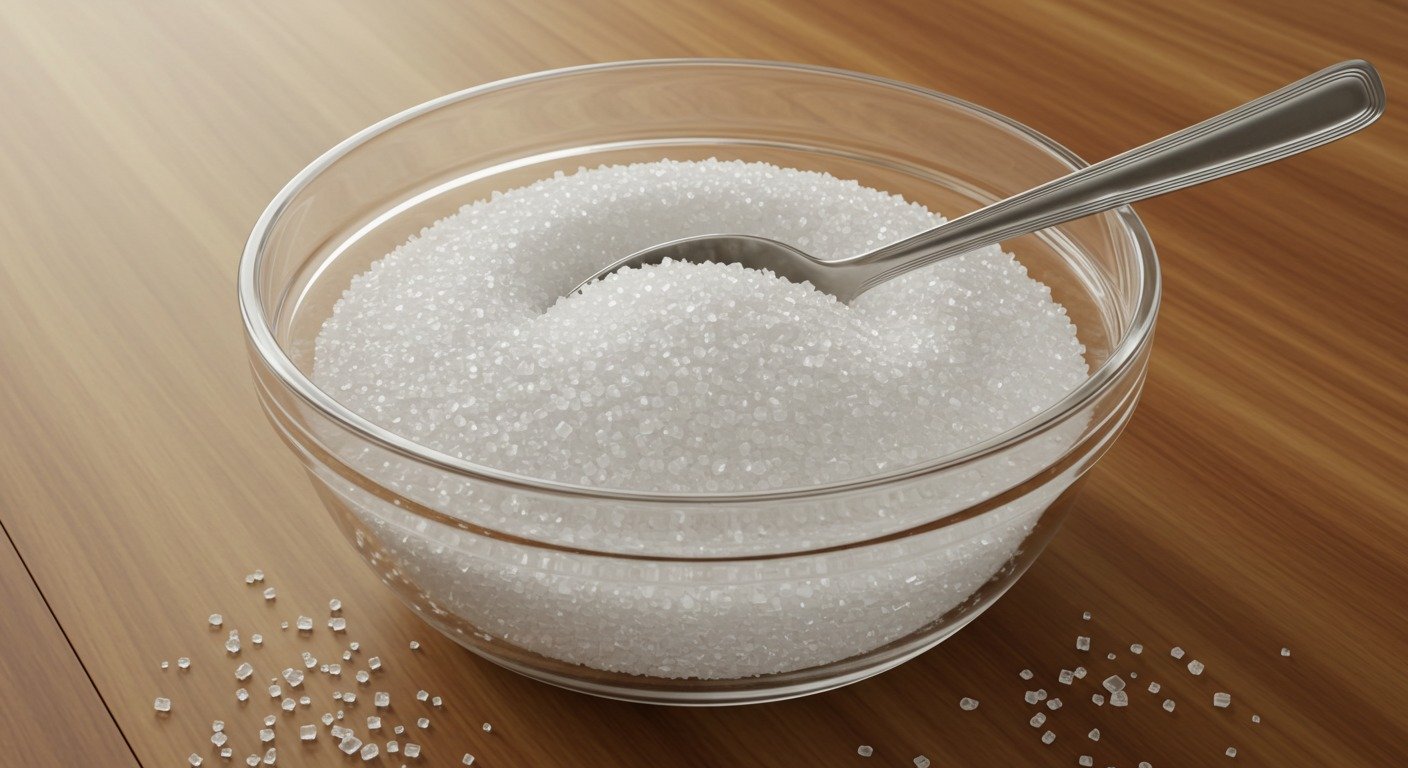 Tigela com açúcar branco