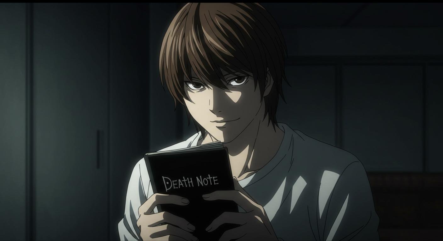 Light Yagami com o death note